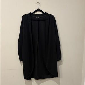 Zara W Collection Black Open Front Cardigan Blazer Size M Minimalist Layer